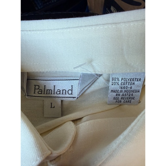 NWT Vtg Palmland Polo Shirt Mens Large Beige Grandpa Golf - Picture 2 of 5